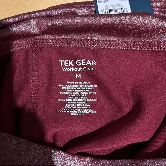 Tek Gear NWT Workout Gear High Rise Metallic Print Leggings Womens Size Medium M - Picture 5 of 9